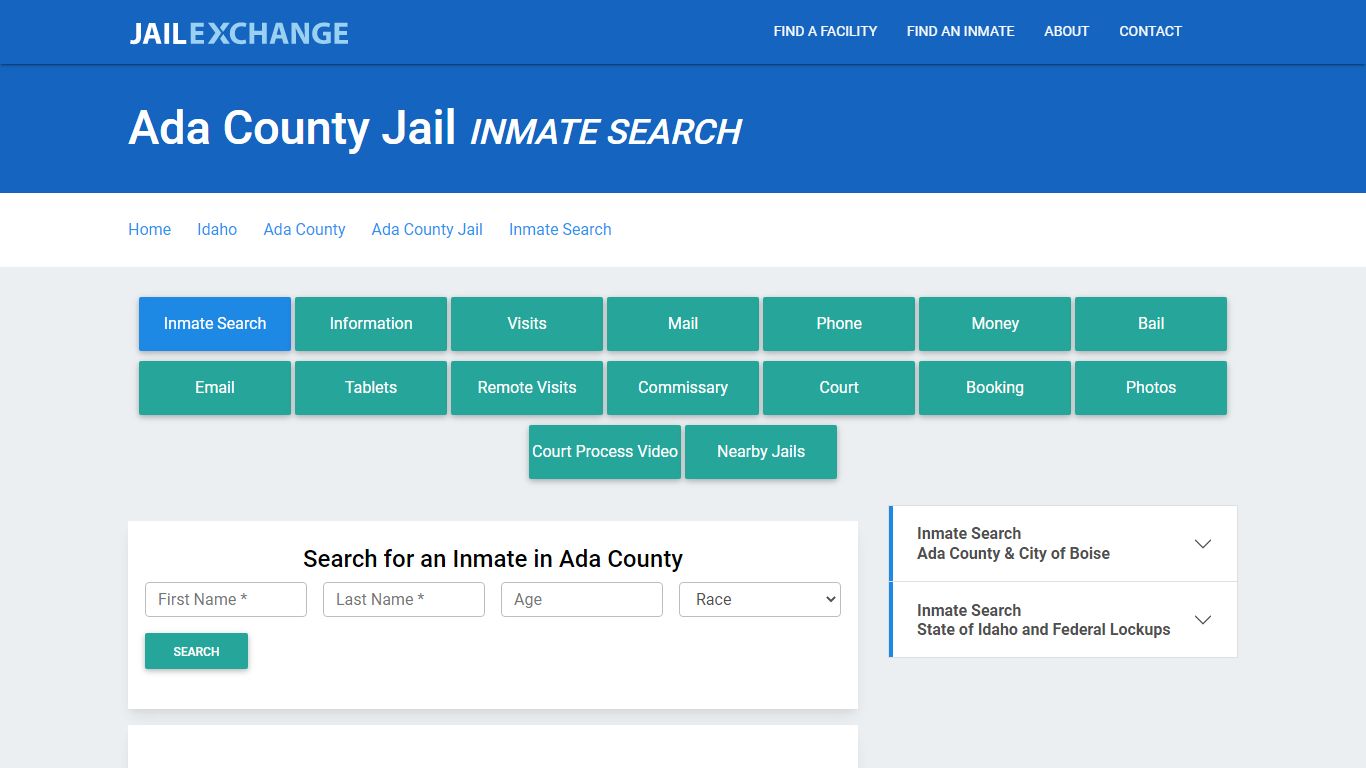 Ada County Jail, ID Inmate Search: Roster & Mugshots - Jail Exchange